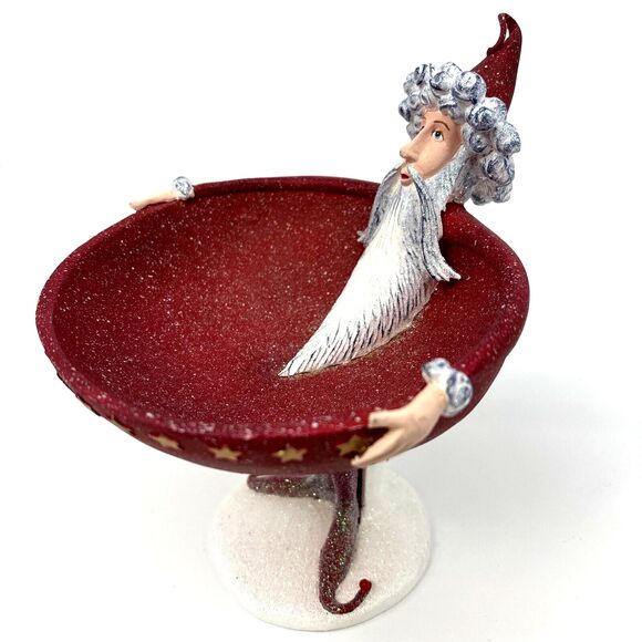 Department 56 Patience Brewster Krinkles Santa Red Speckled Candy Bowl - Picture 4 of 16